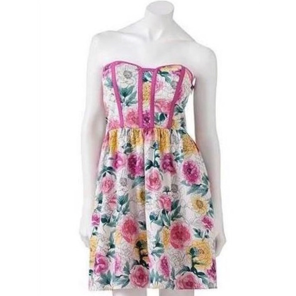 Kandy Kiss Strapless Floral Dress